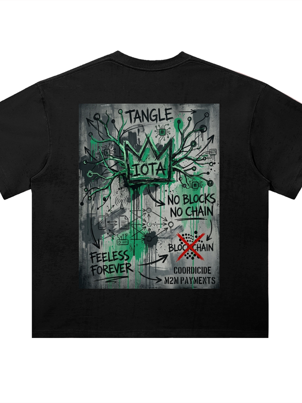 IOTA T-Shirt — The Tangle, Feeless Forever — Mr. Lined crypto streetwear