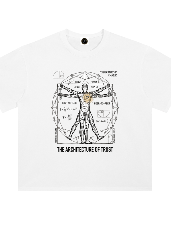 Crypto T-Shirt — Architecture of Trust — Mr. Lined crypto streetwear