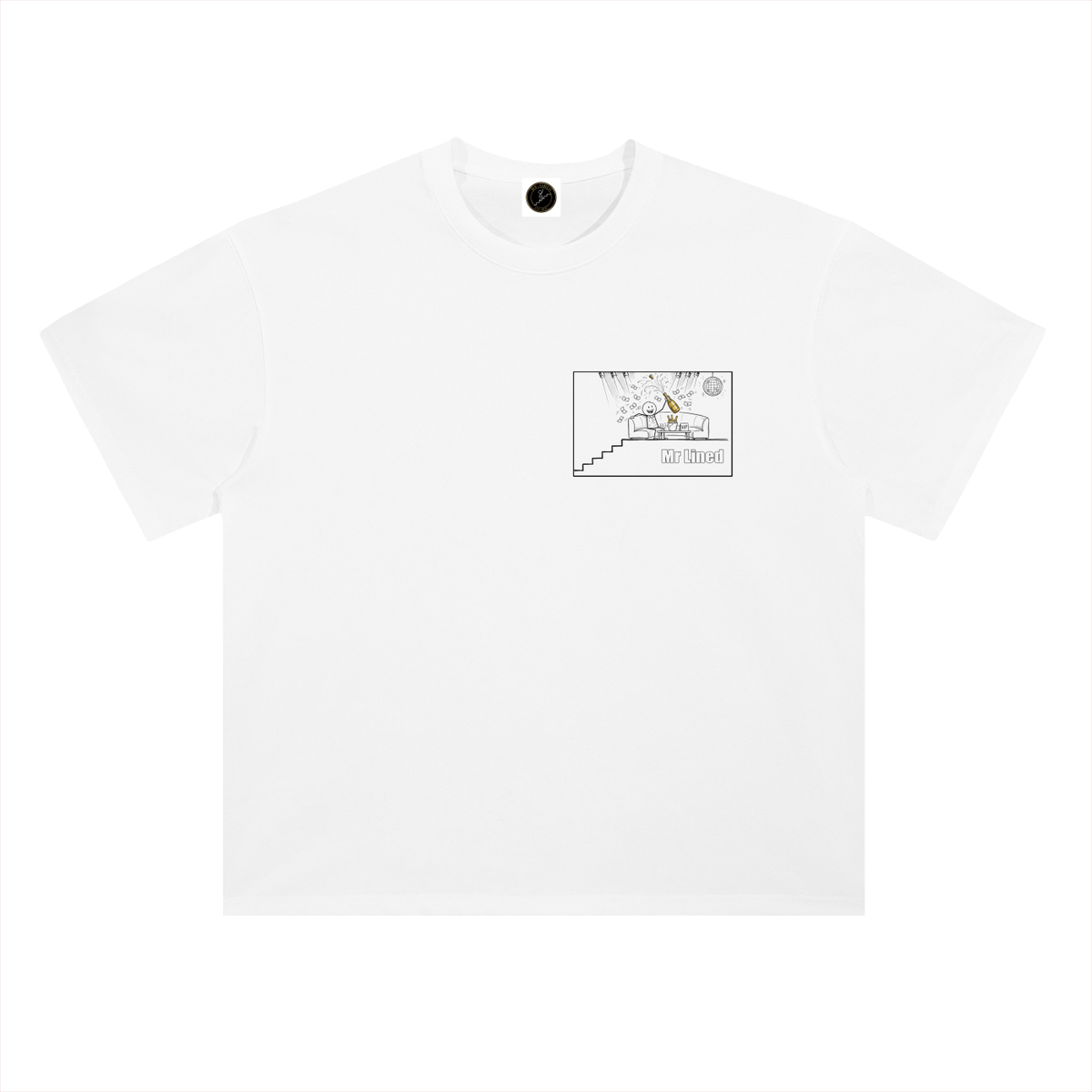 Litecoin Lighter Faster Cheaper T-Shirt — Digital Silver White —  — Mr. Lined