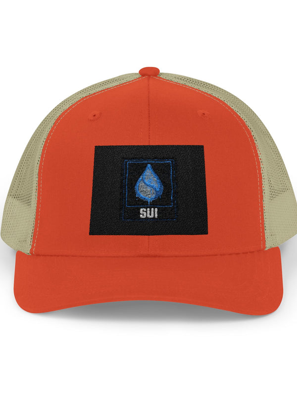Sui Trucker Cap — Water Drop Snapback — Mr. Lined crypto streetwear