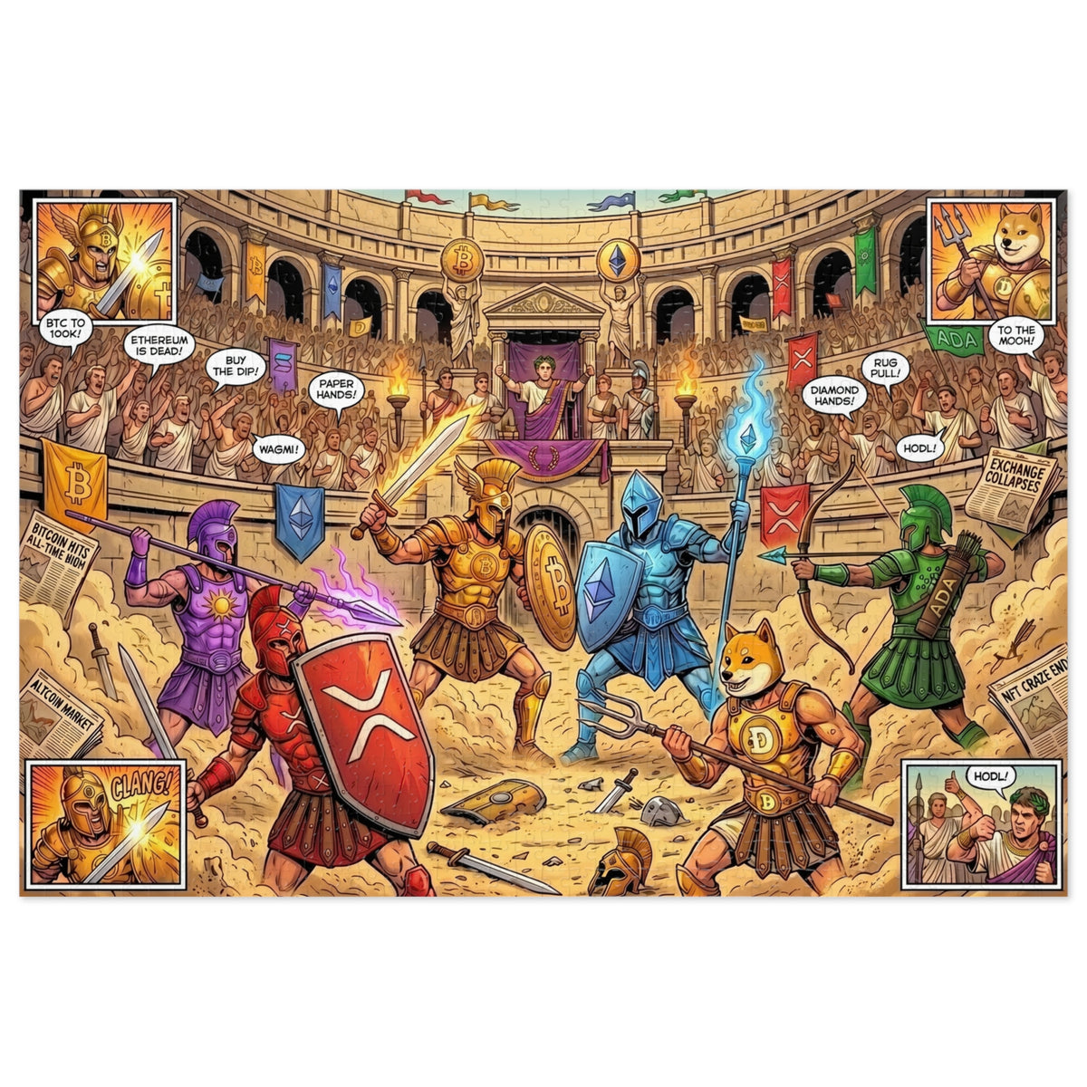 Crypto Jigsaw Puzzle — Coliseum Gladiators —  — Mr. Lined