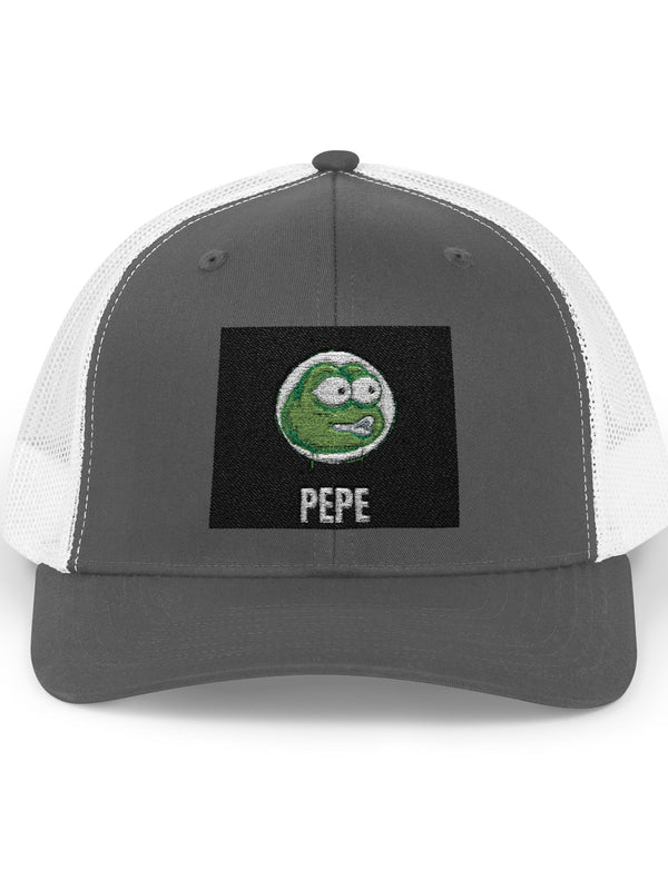 Pepe Coin Trucker Cap — Frog Snapback — Mr. Lined crypto streetwear