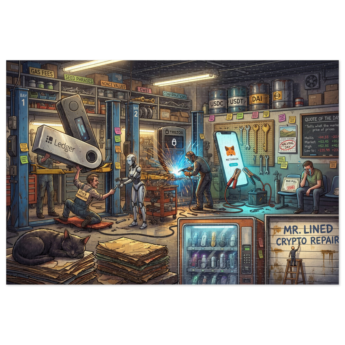Crypto Jigsaw Puzzle — The Repair Shop —  — Mr. Lined