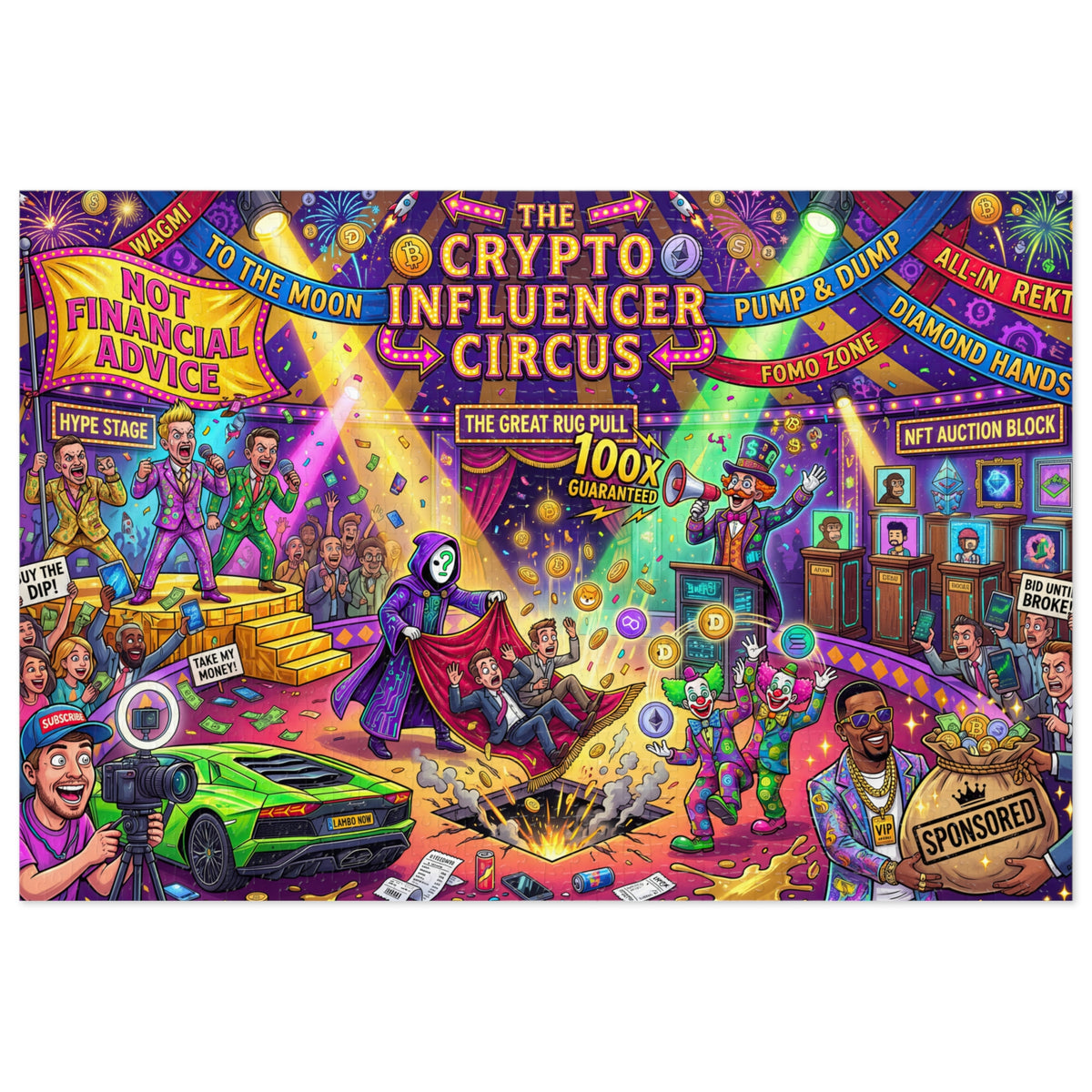 Crypto Jigsaw Puzzle — Influencer Circus Rug Pull —  — Mr. Lined