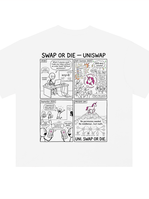 Uniswap T-Shirt — Hayden Adams Origin — Mr. Lined crypto streetwear