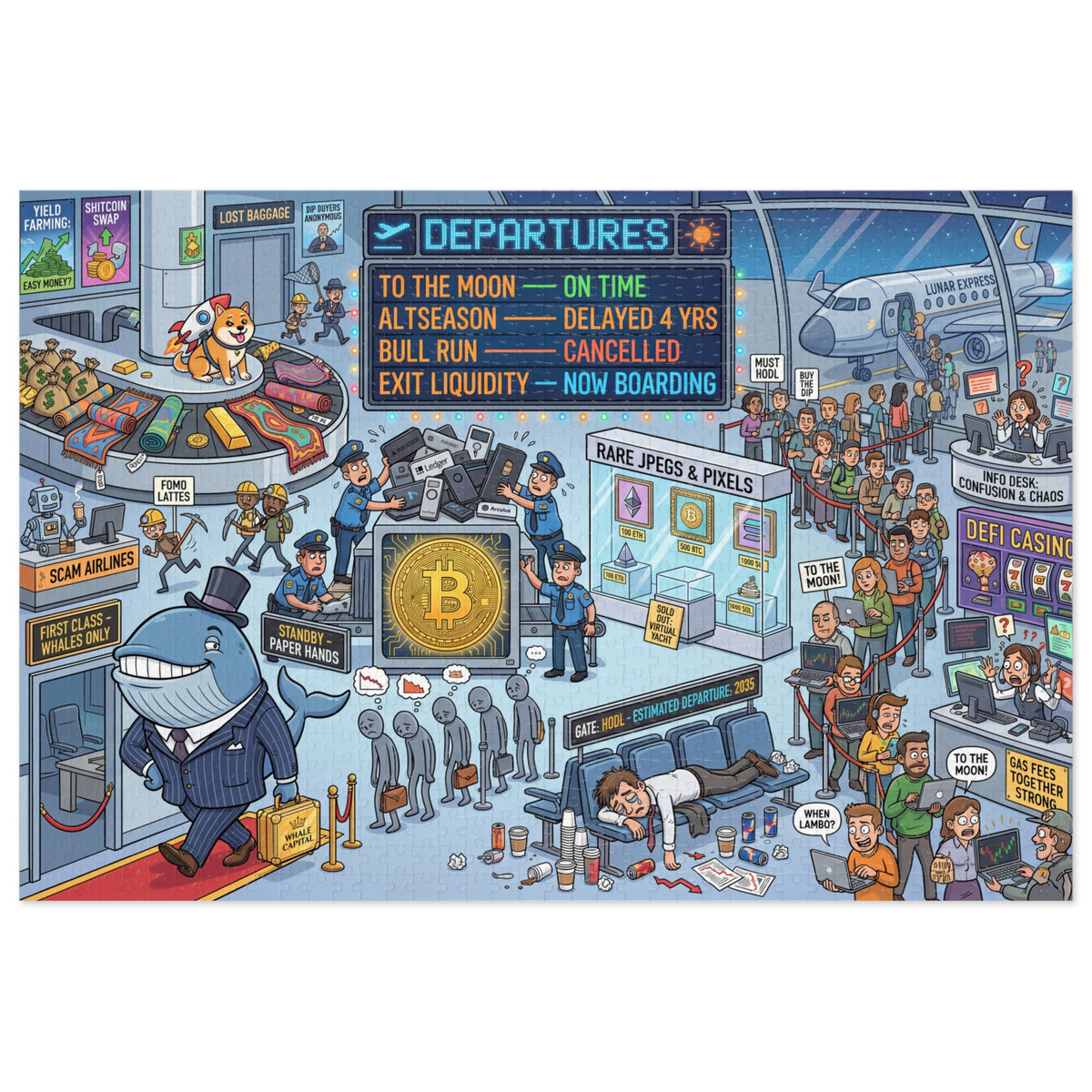 Crypto Jigsaw Puzzle — Airport Departures Board —  — Mr. Lined