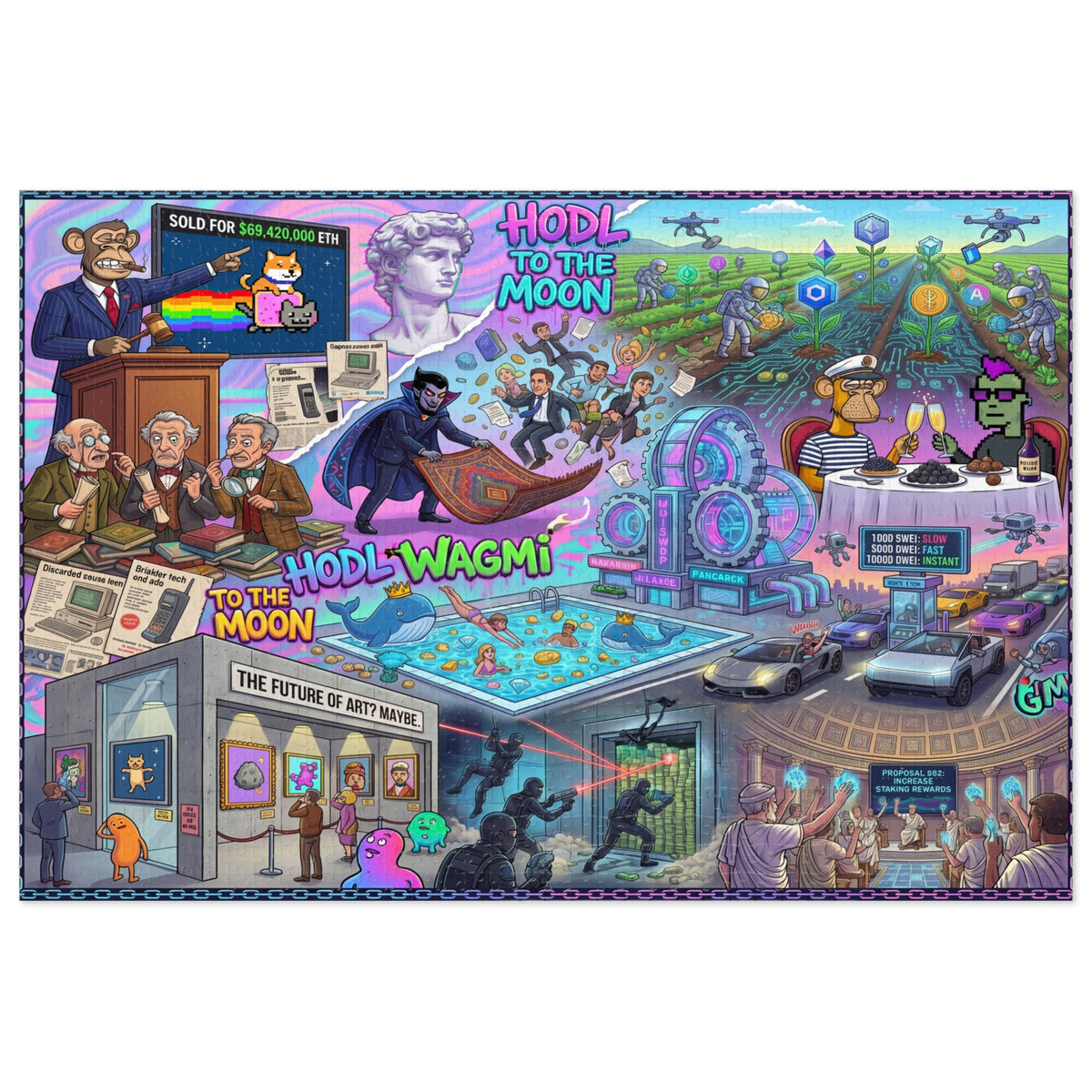 Crypto Jigsaw Puzzle — HODL to the Moon 1000pc —  — Mr. Lined