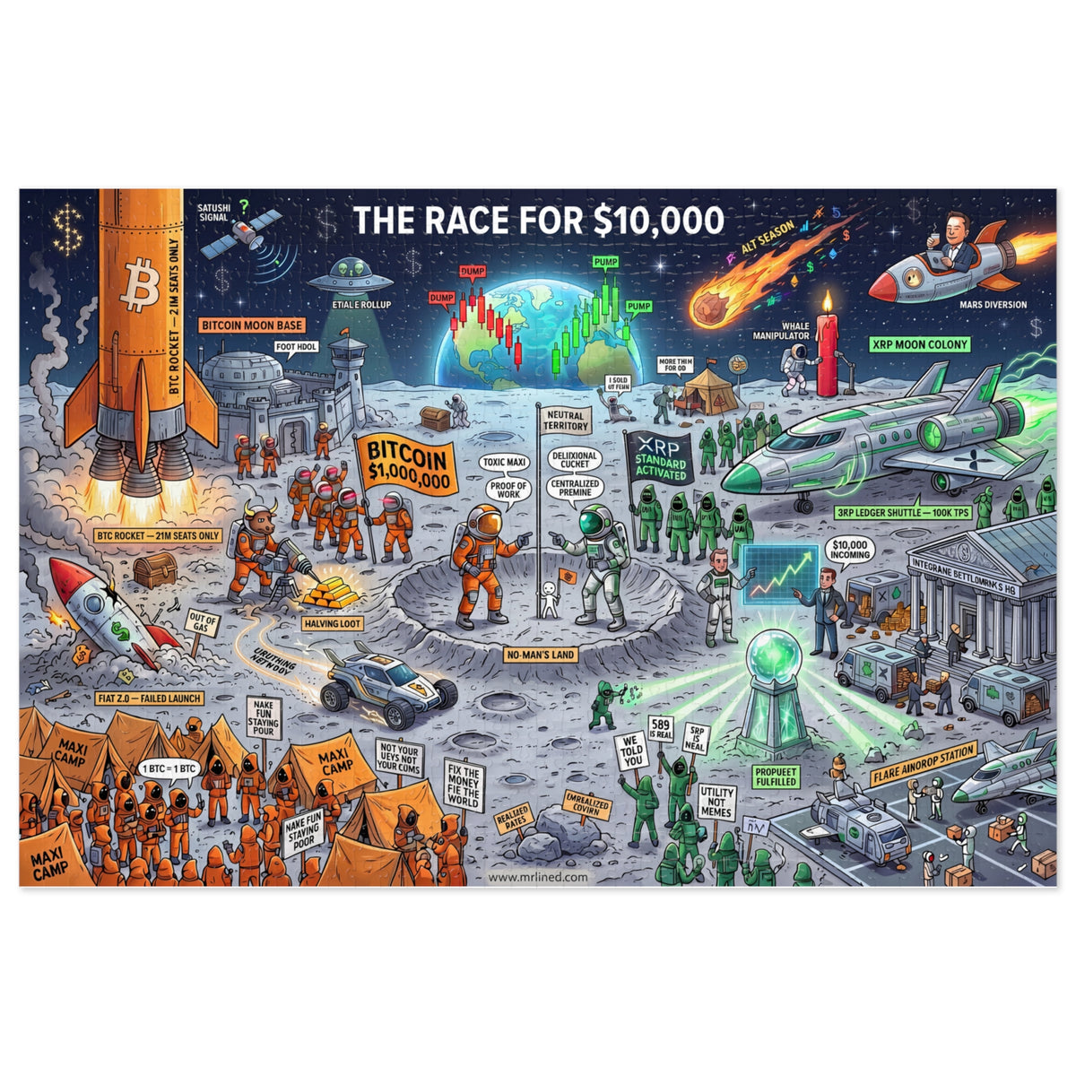 Crypto Jigsaw Puzzle — Race for $10K Moon —  — Mr. Lined