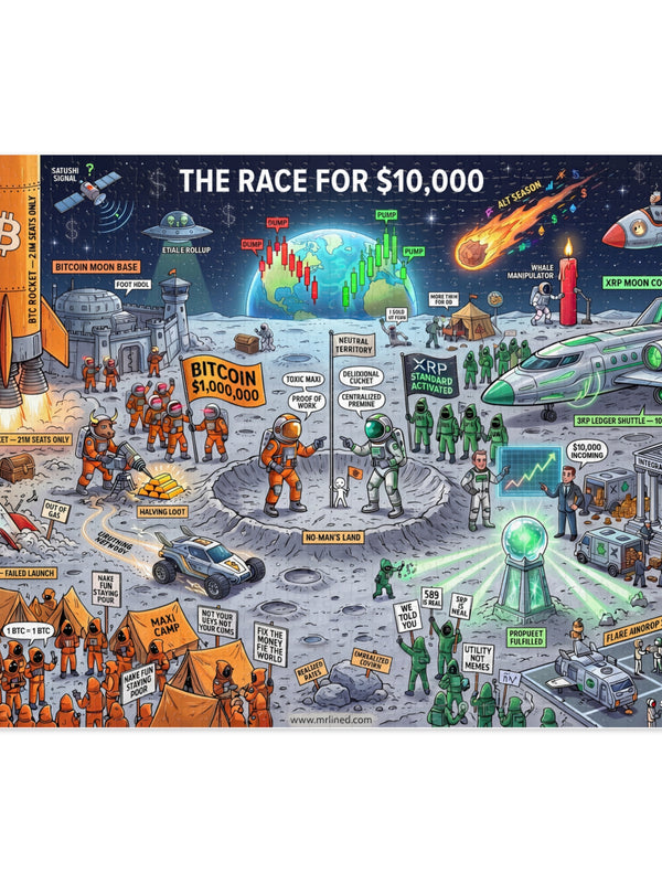 Crypto Jigsaw Puzzle — Race for $10K Moon — Mr. Lined crypto streetwear