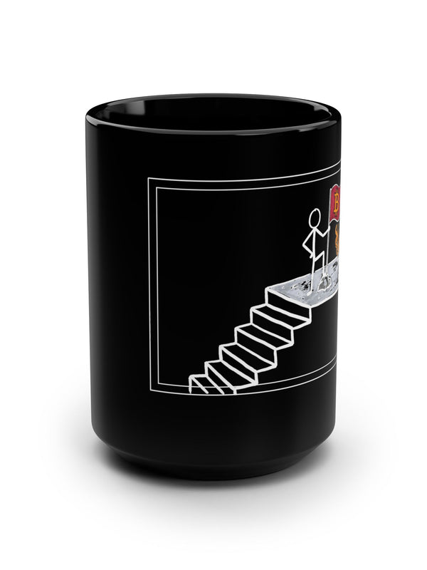 Bitcoin Mug — Moon Landing Flag Stickman — Mr. Lined crypto streetwear