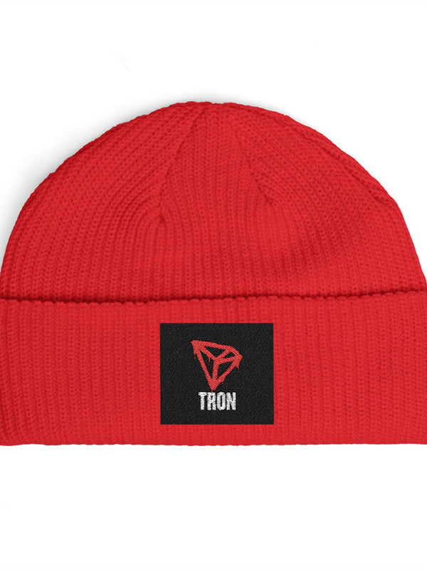 Tron Beanie — TRX Logo Cuff — Mr. Lined crypto streetwear