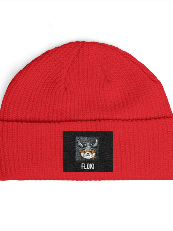 Floki Beanie — Viking Skull Patch — Mr. Lined crypto streetwear