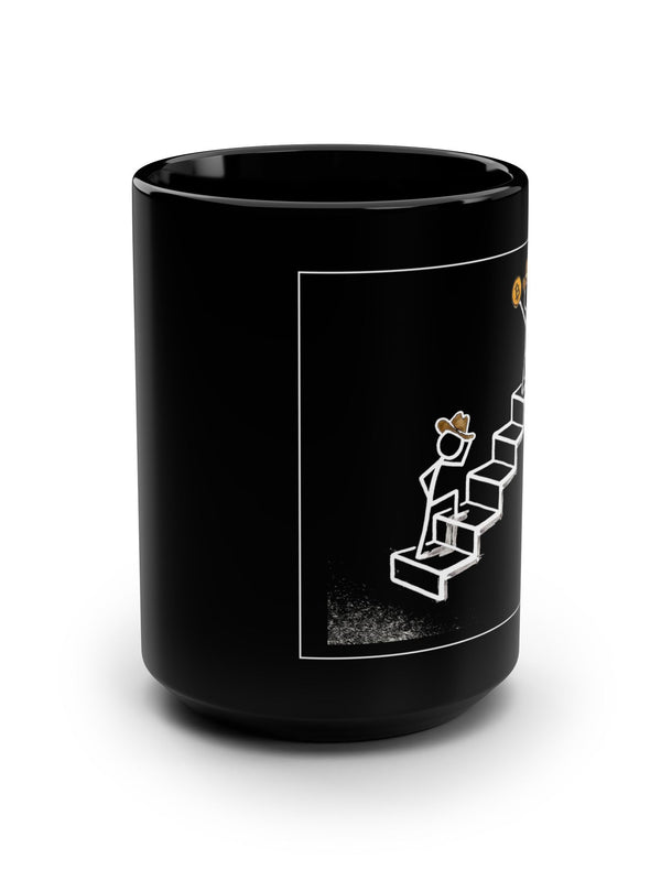 Bitcoin Mug — Cowboy Staircase Minimalist — Mr. Lined crypto streetwear