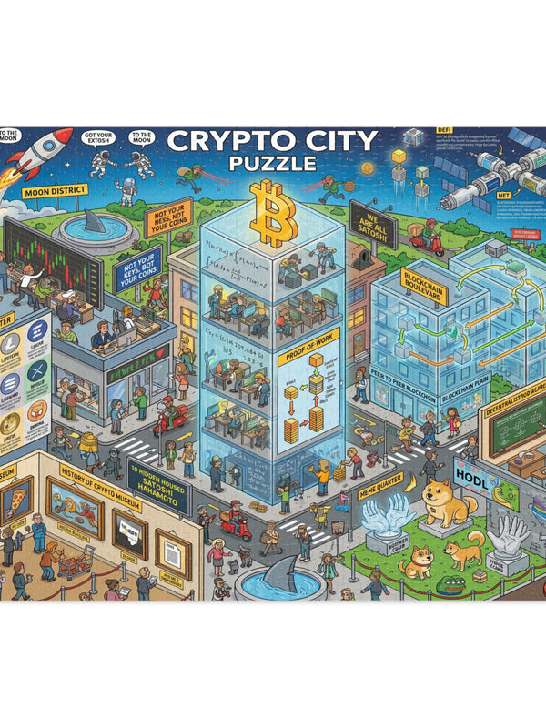 Crypto Jigsaw Puzzle — City Skyline Bitcoin — Mr. Lined crypto streetwear
