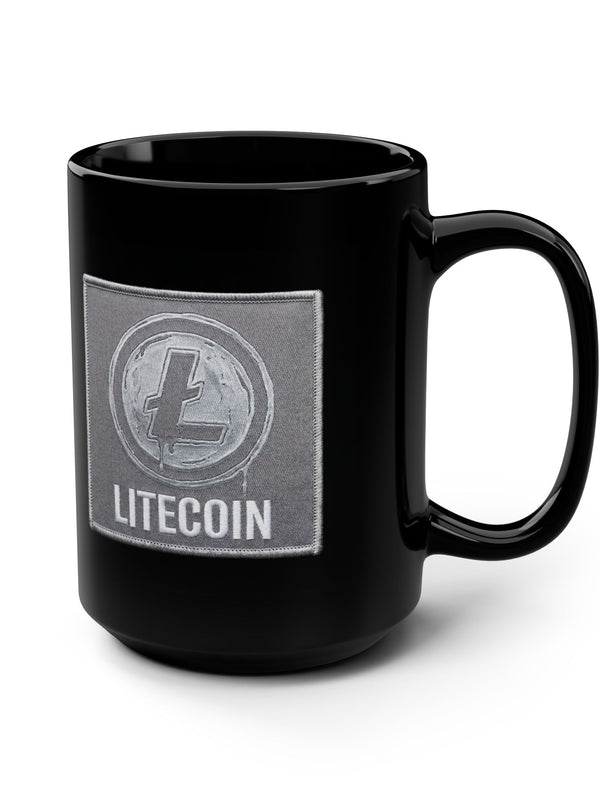Litecoin Mug — Silver Logo Patch — Mr. Lined crypto streetwear