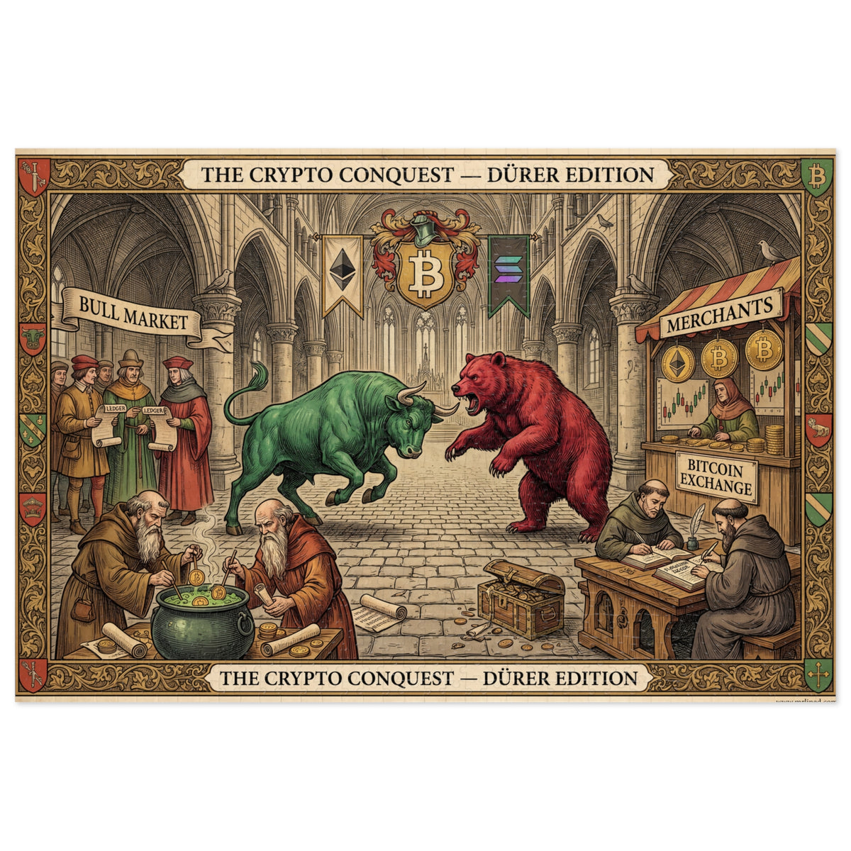 Crypto Jigsaw Puzzle — Durer Medieval Conquest —  — Mr. Lined