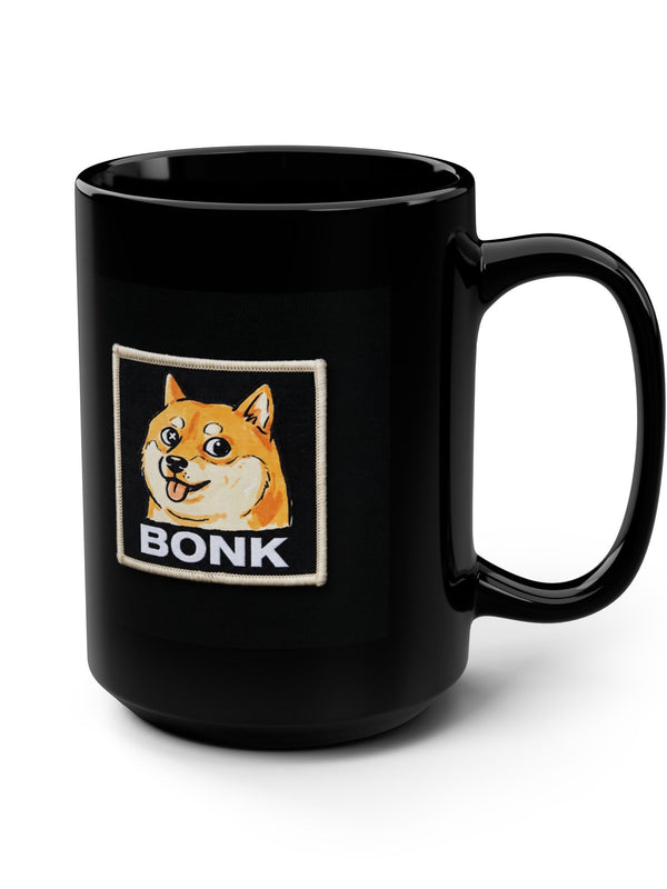 BONK Mug — Shiba Patch — Mr. Lined crypto streetwear