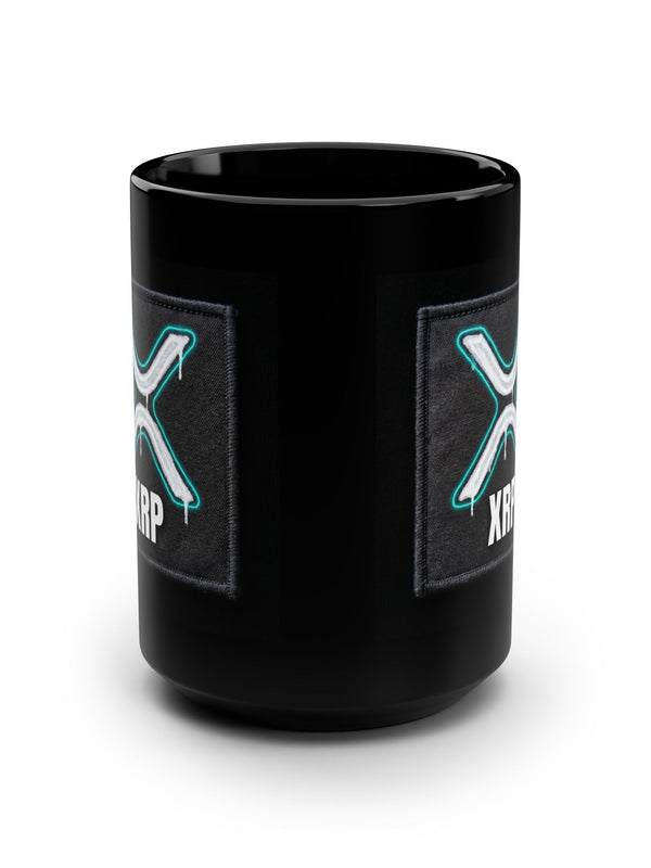 XRP Mug — Neon Logo Patch — Mr. Lined crypto streetwear