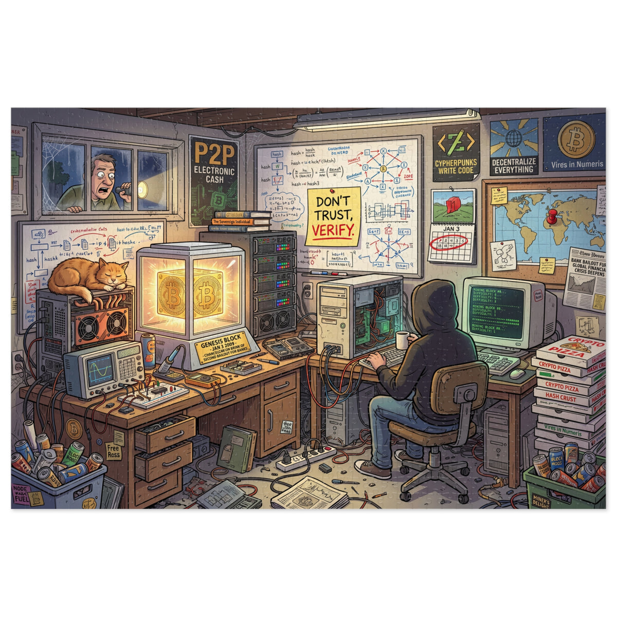 Crypto Jigsaw Puzzle — Cypherpunk Hacker's Den —  — Mr. Lined