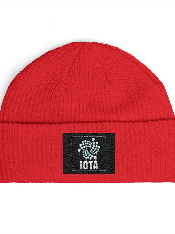 IOTA Beanie — Tangle Spiral Patch — Mr. Lined crypto streetwear