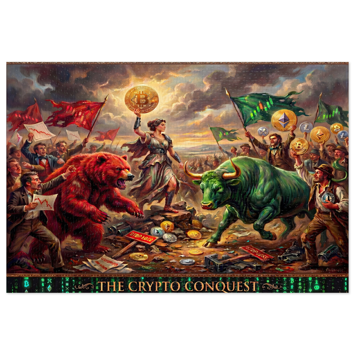Crypto Jigsaw Puzzle — Renaissance Bull vs Bear —  — Mr. Lined