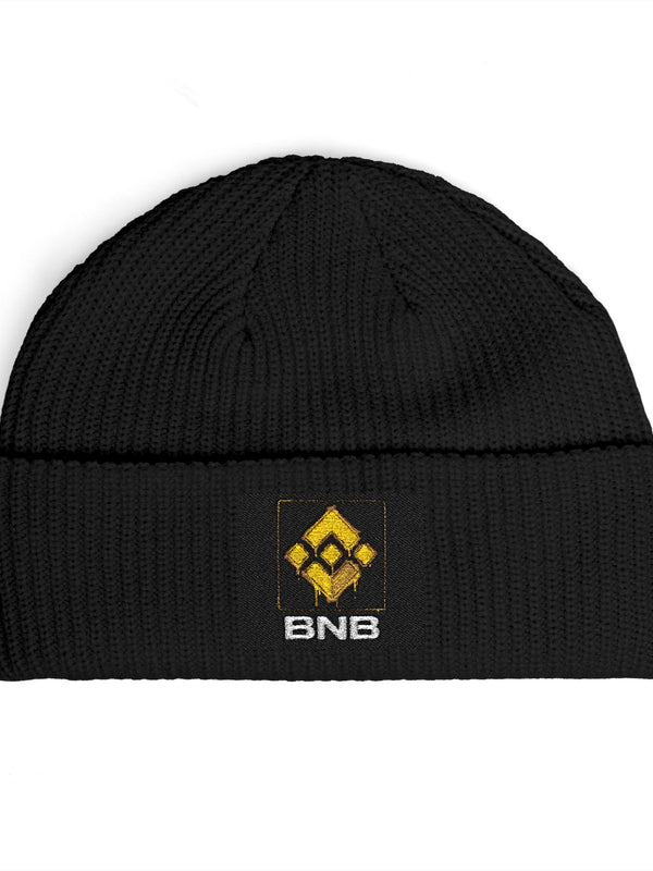 Binance Beanie — BNB Fleur de Lis — Mr. Lined crypto streetwear