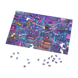 Crypto Jigsaw Puzzle — Retro Neon City