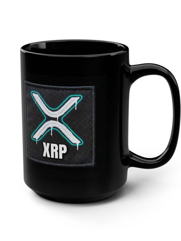 XRP Mug — Neon Logo Patch — Mr. Lined crypto streetwear