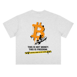Bitcoin This Is Not Money This Is Freedom T-Shirt — Stickman Rocket Light Variant
