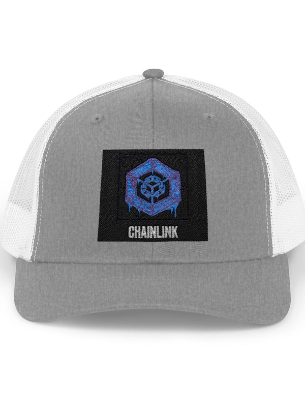 Chainlink Trucker Cap — LINK Snapback — Mr. Lined crypto streetwear