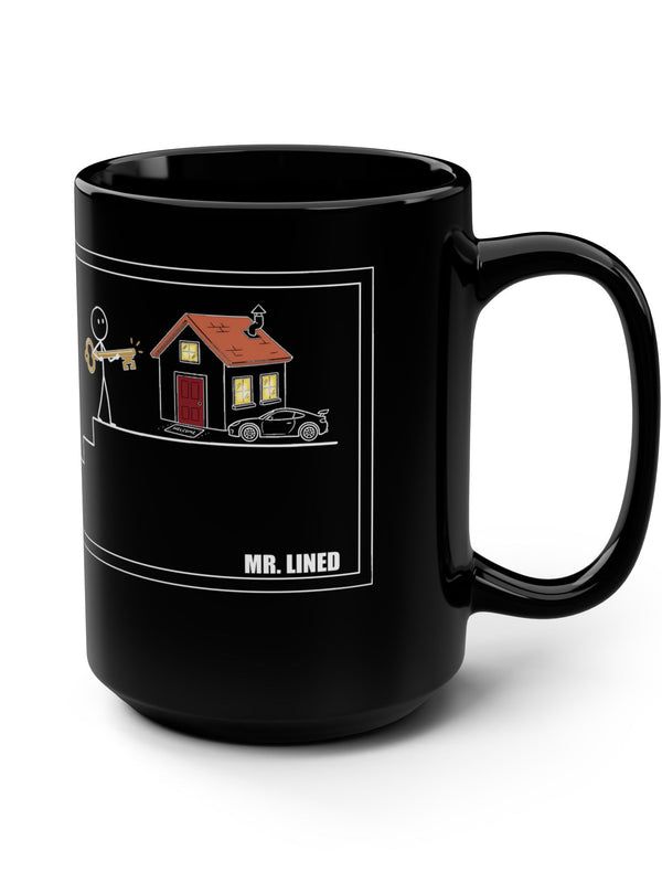 Crypto Mug — Homecoming Golden Key Stickman — Mr. Lined crypto streetwear