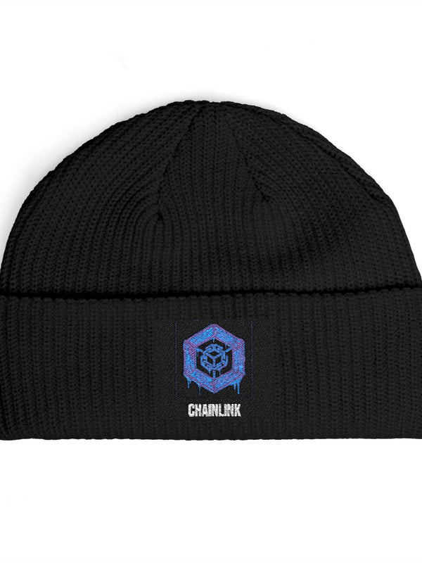 Chainlink Beanie — LINK Blue Rose — Mr. Lined crypto streetwear