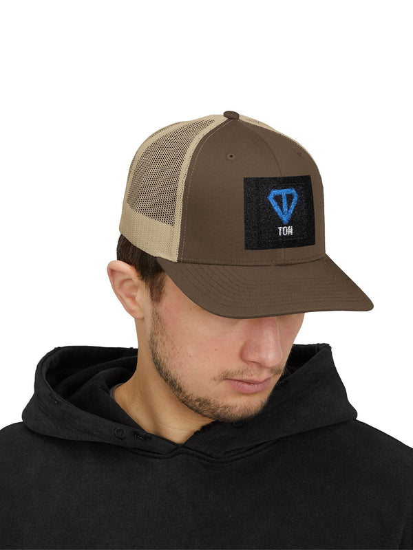 TON Trucker Cap — Blue Diamond Snapback — Mr. Lined crypto streetwear