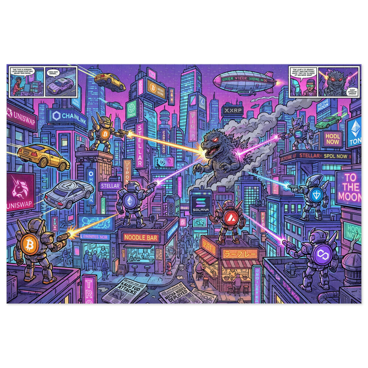 Crypto Jigsaw Puzzle — Retro Neon City —  — Mr. Lined