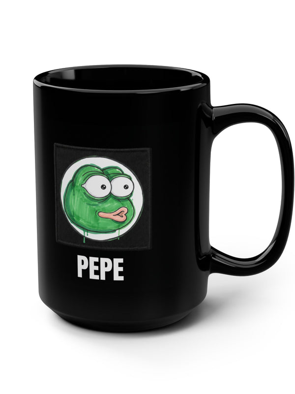 PEPE Mug — Big-Eye Frog Patch — Mr. Lined crypto streetwear