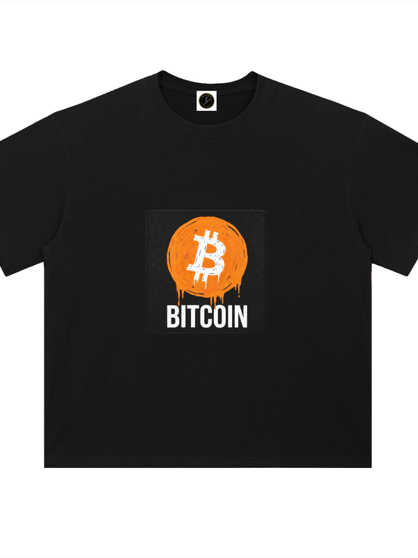 Bitcoin T-Shirt — Orange Drip Logo — Mr. Lined