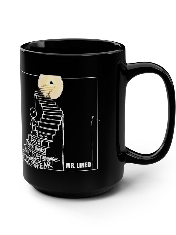Crypto Mug — Bag of Coins Climb to the Top — Mr. Lined crypto streetwear