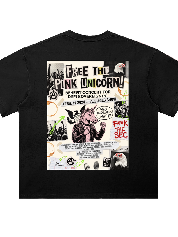 Uniswap T-Shirt — Free the Pink Unicorn — Mr. Lined crypto streetwear