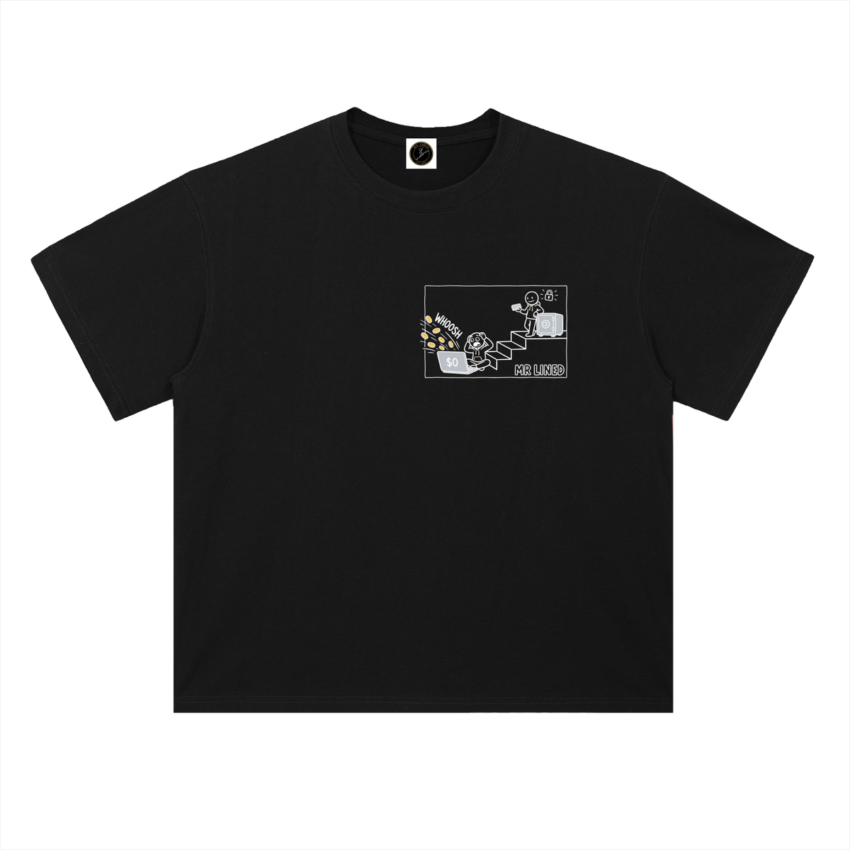 Binance Funds Are SAFU T-Shirt — Vault Stencil Dark Variant —  — Mr. Lined