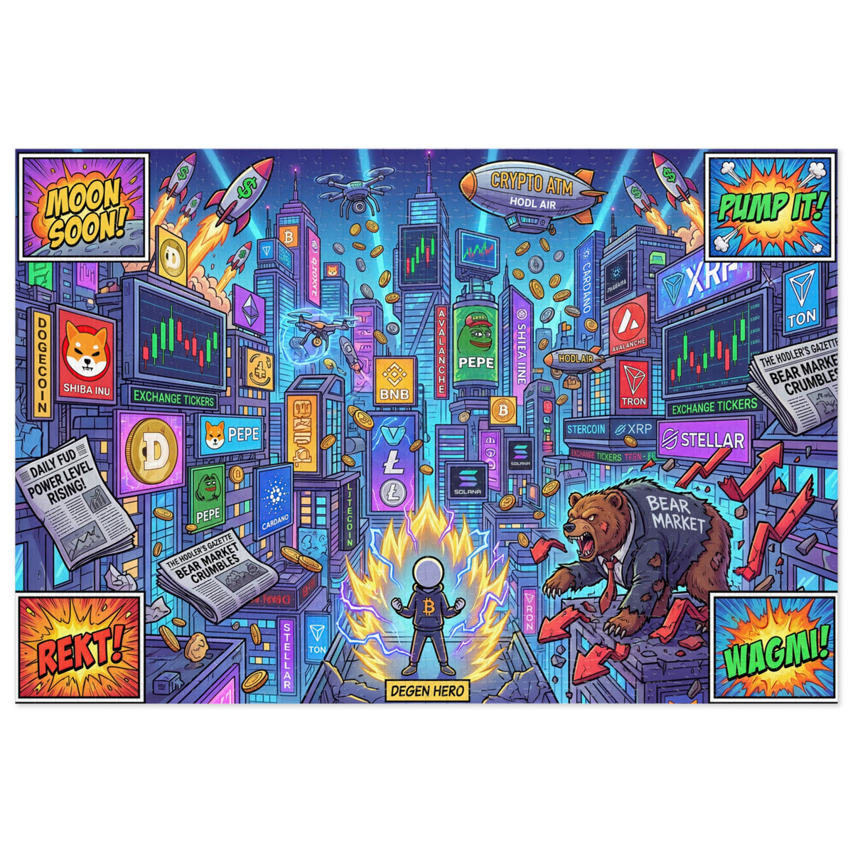 Crypto Jigsaw Puzzle — Meme Coin Metropolis 1000pc —  — Mr. Lined