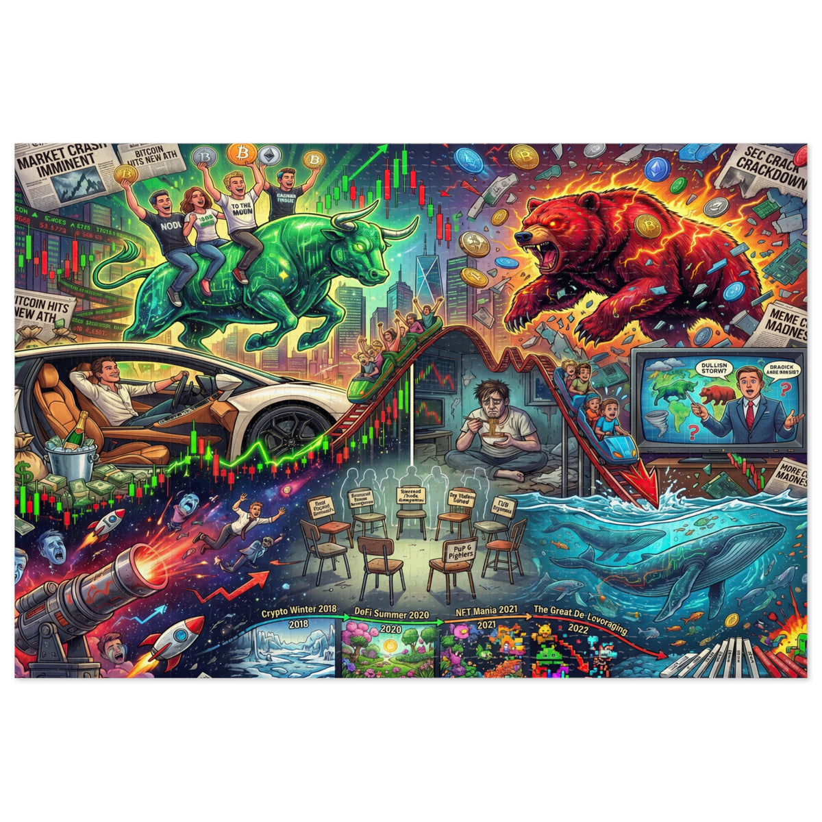 Crypto Jigsaw Puzzle — Bull vs Bear Cycle —  — Mr. Lined