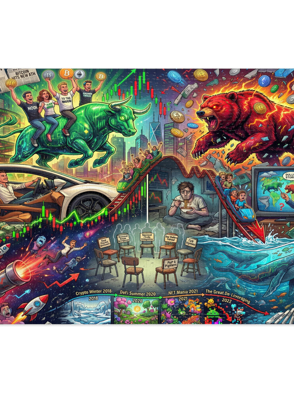 Crypto Jigsaw Puzzle — Bull vs Bear Cycle — Mr. Lined crypto streetwear