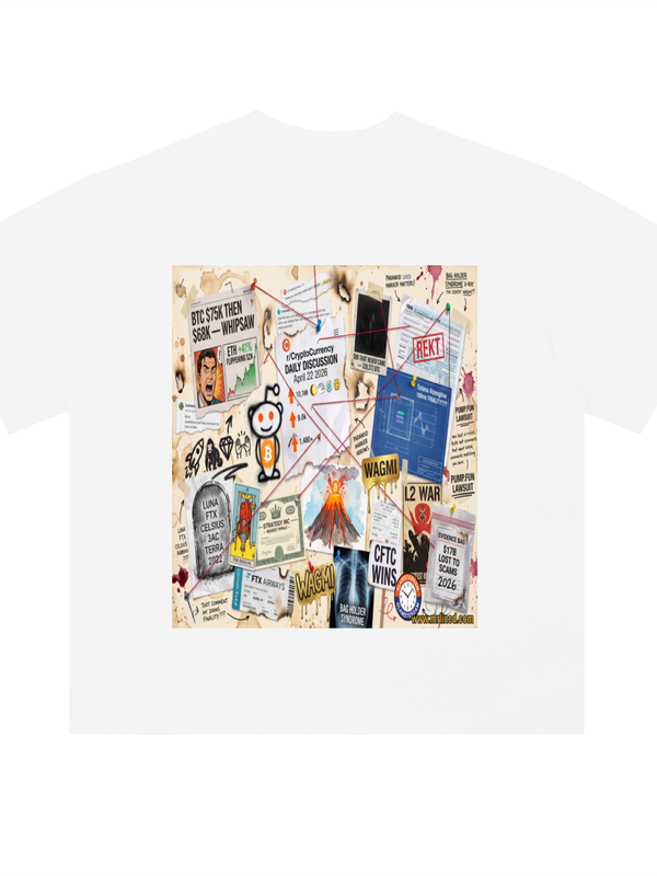 Crypto T-Shirt — Conspiracy Board Daily — Mr. Lined crypto streetwear