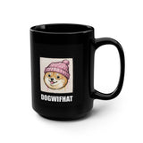 Dogwifhat Mug — Pink Beanie Shiba Patch