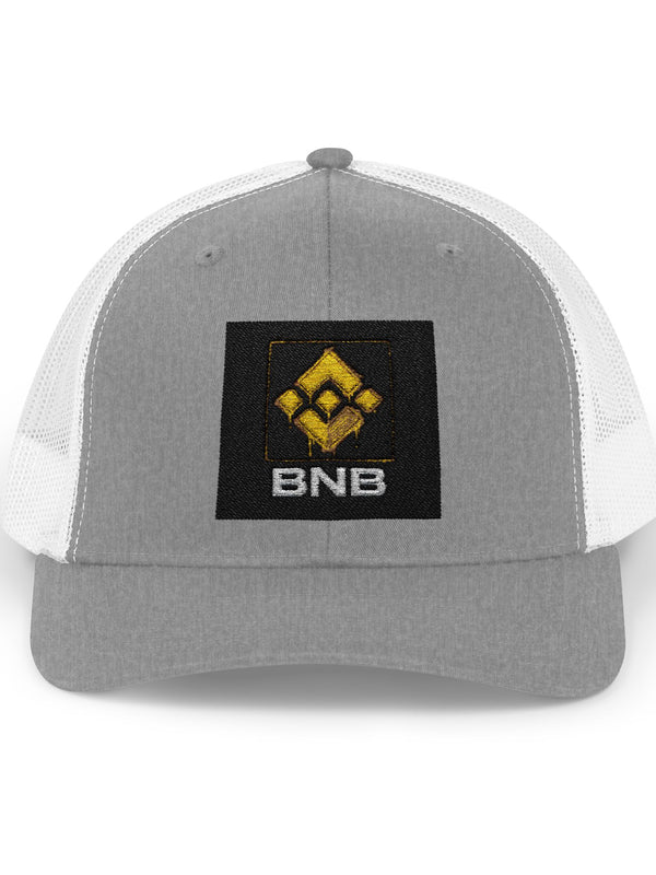 Binance Trucker Cap — BNB Snapback — Mr. Lined crypto streetwear