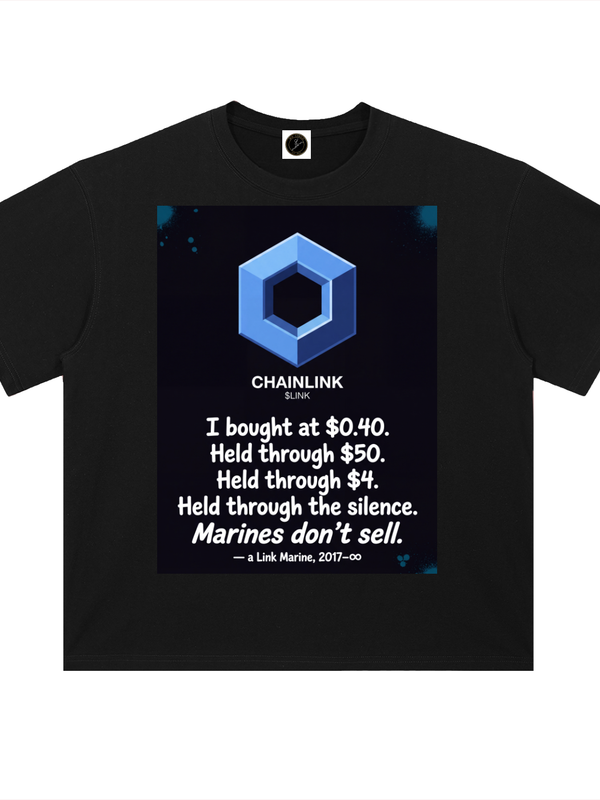 Chainlink T-Shirt — Marines Don't Sell, $0.40 — Mr. Lined crypto streetwear