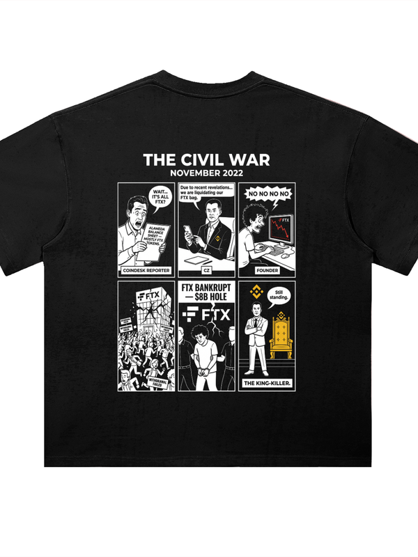 BNB The Civil War T-Shirt — November 2022 King Killer Dark Variant — Mr. Lined crypto streetwear