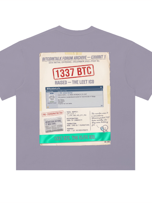 IOTA T-Shirt — Bitcointalk ICO Archive — Mr. Lined crypto streetwear