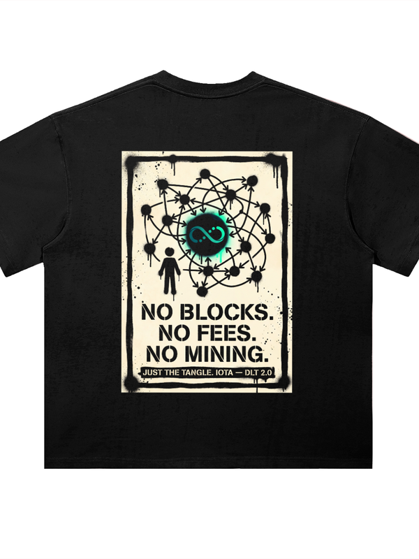 IOTA T-Shirt — No Blocks, No Mining, DLT 2.0 — Mr. Lined crypto streetwear