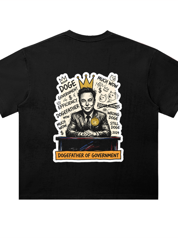 Dogecoin T-Shirt — Dogefather of Government — Mr. Lined crypto streetwear